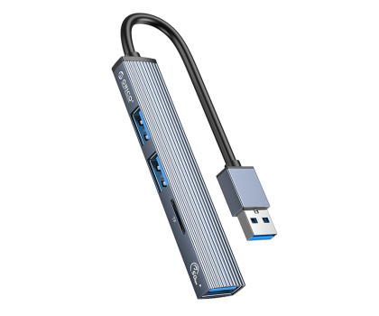 Hub USB Orico USB-A - 3x USB-A, microSD AH-A12F-GY-BP